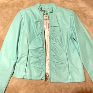 Wilson’s Leather Turquoise Leather Jacket